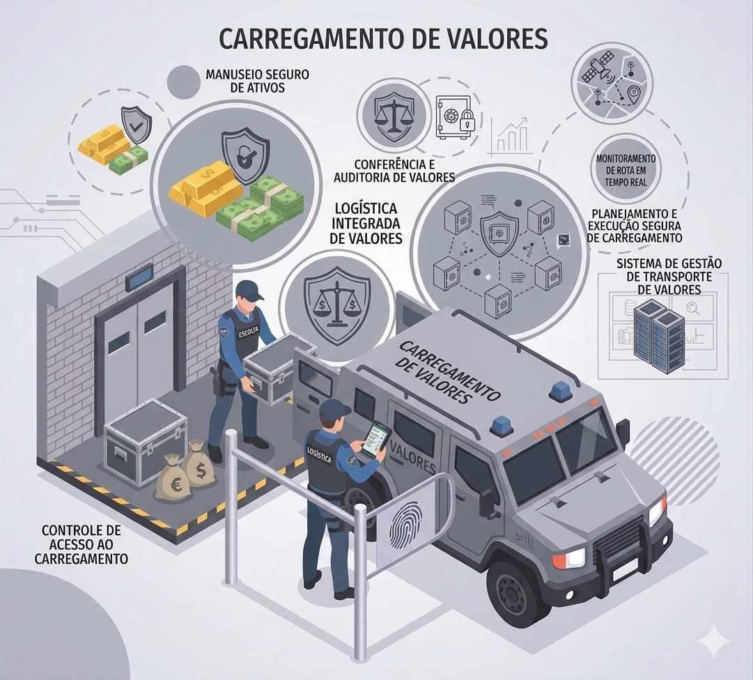 Carregamento de valores - Transporte de dinheiro